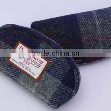 High quality classic check design Harris tweeds fabric pouch