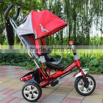 4-in-1three wheel baby ride on toy tricycle baby stroller