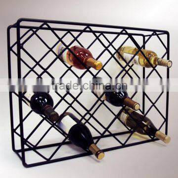 Icegreen Black Powder Coated Rectangle Diamond Wine Rack