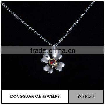 Wholesale Fashion Necklace Jewelry 925 Sterling Silver Crystal Flowers Necklace