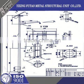 High quality galvanized led steel street lamp pole