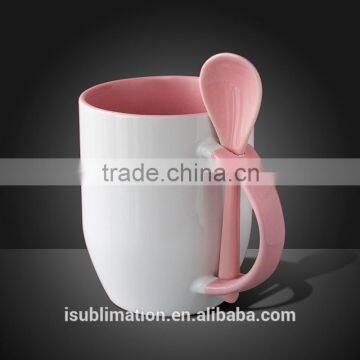 ceramic tea cup and spoon