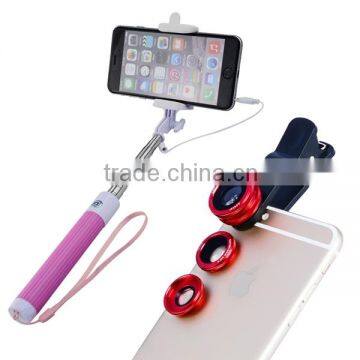 Apexel Camera Lens 3 in 1, Fisheye Lens for Mobile Phone, Selfie Stick With 3.5mm Cable for All Phones photo-5