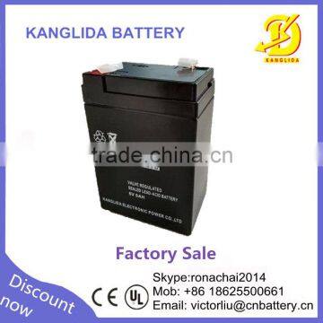 China supplier Deep cycle SLA rechargeable 6v5ah battery for emergency light