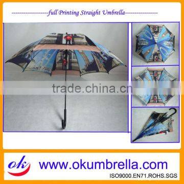 Full Color Custom Printed Striaght Umbrella