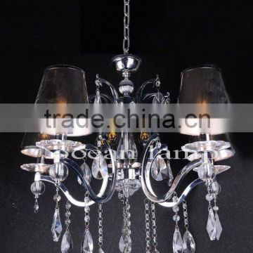 modern crystal lamp 88010-5 with fabric shade