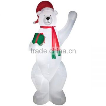 high quality10 Feet Tall white Bear Christmas Inflatable/christmas decoration