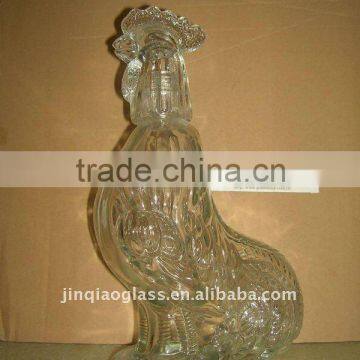 Chanticleer Shaped Glass Bottle