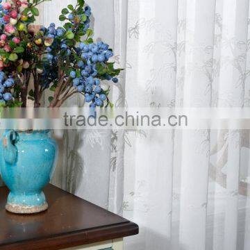Chinese Style 100% Polyester Embroidered With Bamboo Sheer Fabric photo-2