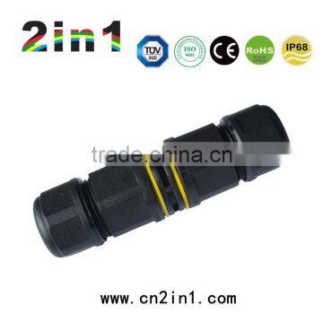PG11 2Pin Waterproof Connector IP68 30A Nylon Screw Electric Cable Wire Butt Type