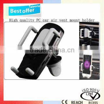 Top quality glossy pc material car air vent clip phone hoder mount stand