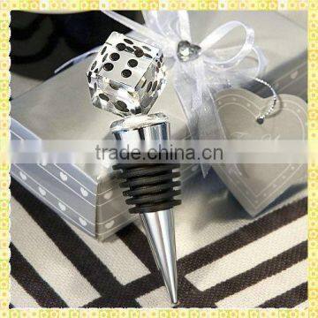 Unique Engraved Crystal Dice Wine Stopper For Entertainment Promotion Gifts