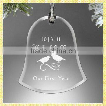 Personalized Engraved Bell Glass Ornaments For Christmas Gifts Items