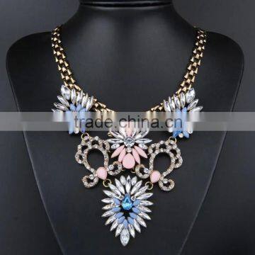 New Luxury Multicolor Flower Vintage Choker Collar Pendant Statement Necklace Women Fashion Necklaces for Women 2014