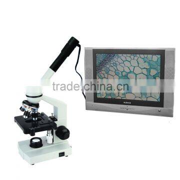 Compact and easy operation VBMA35P-2B 0.35MP video biological microscope for education use