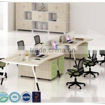 Factory price six-seater MFC office furniture desk with partition