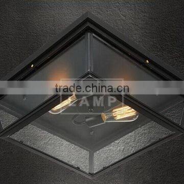 Manufature American minimalist bedroom ceiling retro industrial wind corridor balcony porch lights iron staircase ceiling lamp
