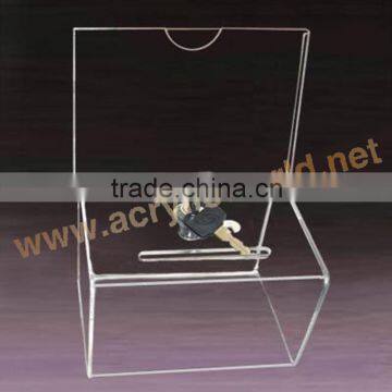 acrylic Collection Box/Lockable Acrylic Ballot box with lock