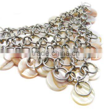 Fashion Lady Shoe Decoration Shell Metal Shoe Chains