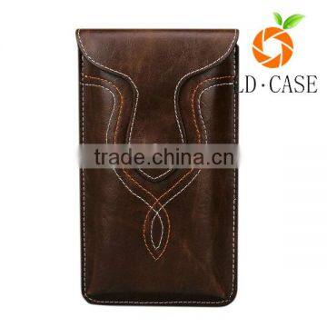 PU Leather Cell Phone Mobile Universal Pouch Clutch Bag Belt Clip Case