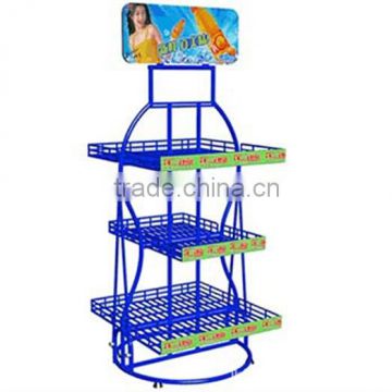 New products 2016 customized water bottle floor display metal display rack