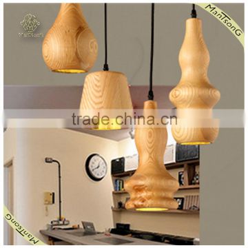 2016 Hot sale home indoor decorative lighting creative wooden gourd hanging pendant light