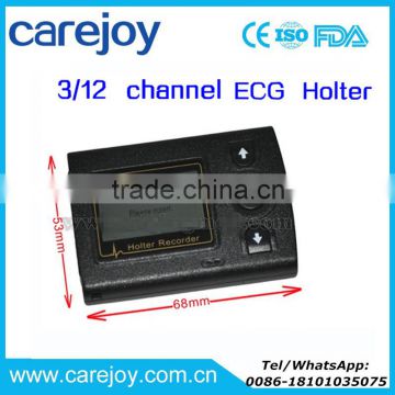 CE ISO approved 3/12 channel ECG Holter monitor recorder System 24 hour recording OSAS Analysis with USB interface