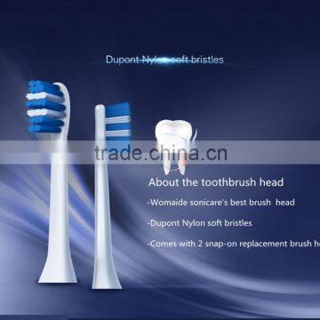 Made in China 2 Replacement Changeable ultrasonic natural bristle toothbrush heads