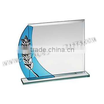 2015 design Transparent jade glass awrd trophy factory wholesale glass awards