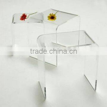 Transparent acrylic nest table/clear acrylic furniture desk