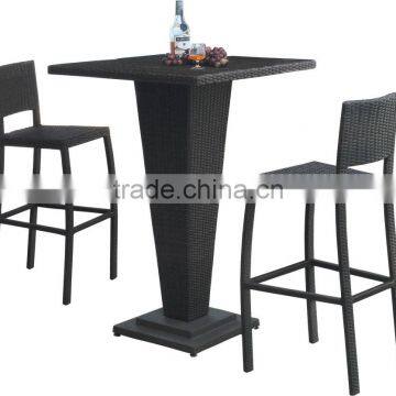 Aluminum frame with cushion outdoor rattan furniture, bartable set