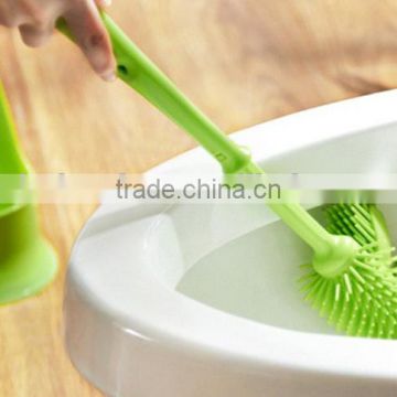 Hot Sell TPR Soft Cleaning Toilet Brush With Holder,long handle PP Toilet Cleaning Brush