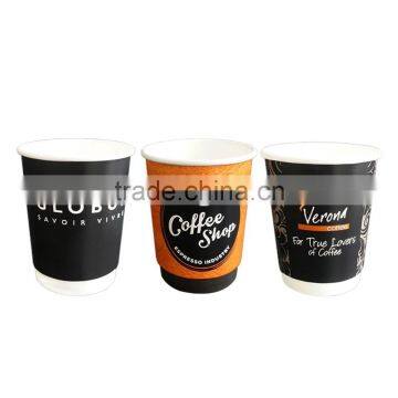 Red Black 16 oz Disposable Double Wall Insulated Corrugated Paper Coffee Cup With Lid photo-6