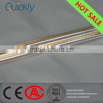 quartz halogen infrared heating single tube with golden reflector for printing inks ,CE certificate,20000 hours