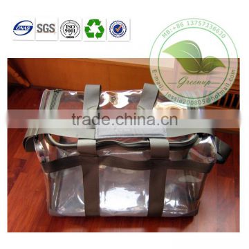 Custom Elegent Eco-friendly Transparent PVC Zipper With Handle Travle Bag