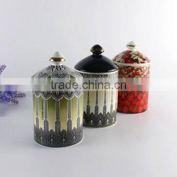 Set Of Three Votive Wedding Decoration Ceramic Tea Light Holder Candle photo-2