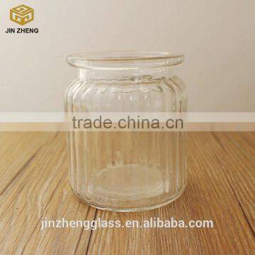 600ML Ribbed glass jar Canister storage jar glass bottles wholesale