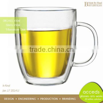 Different Shape Popular Borosilicate Handblown World Cup Beer Mug