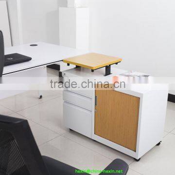 Adjustable Wooden Top Tambour Door Filing Cabinet Side Return Table photo-4