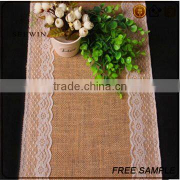 Christmas New Fashion Burlap Lace Table Runner photo-2