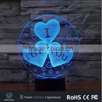 2017 Amazing Romantic night led Lamp 3d for Valentine's Gift nite light