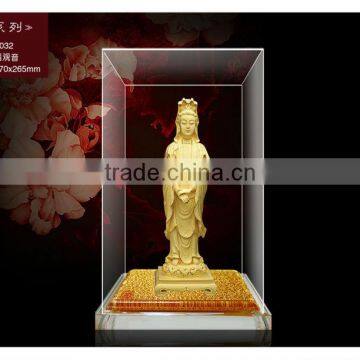 Hot Product 2014 24K Gold Plated Promotion gift Buddha statue in display box WS336-DF032