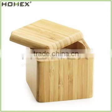 FSC Bamboo Salt Box Square Spice Box/Homex_FSC/BSCI Factory