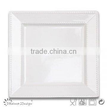Embossed White Square White Square Dinner Set photo-2
