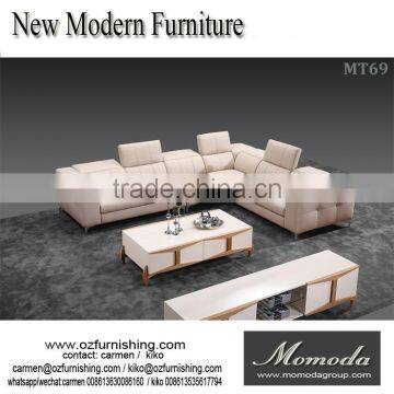 MT69 Factory Supply Cheap Newest Italian Leather L Shape Sofa For Living Room Designs