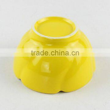 4.5"yellow Color Flower Shape Custom Ceramic Soup Bowl photo-4