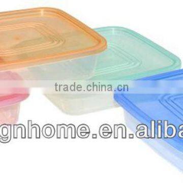 FUCHSIA, TURQUOISE, LIME GREEN, ORANGE 2.5L SQUARE PP PLASTIC FOOD CONTAINER