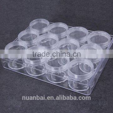 12/lots Plastic Clear Cosmetic Beads Containers Storage Pot Jars With Lid photo-2