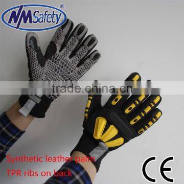 NMSAFETY mechanical synthetic leather glove with TPR chips working gloves