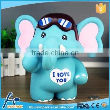 Eco-friendly vinyl elephant shaped saving box money box